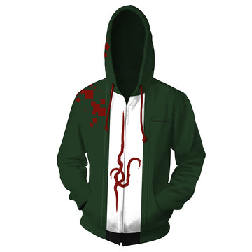 Super Danganronpa 2 Sudadera Nagito Komaeda Cosplay Sudadera Casual con Cremallera Unisex